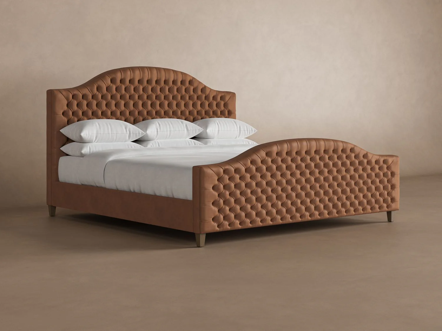 Archie with Footboard Leather Bed - Image 4
